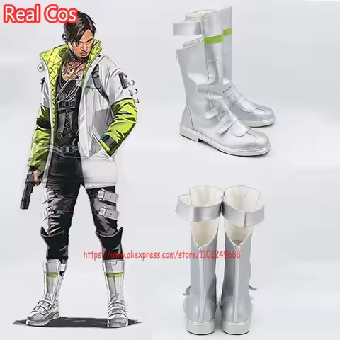 RealCos Game Apex Legends Crypto Cosplay Costumes Shoes Flat Bottom Halloween Party Fancy PU Leather