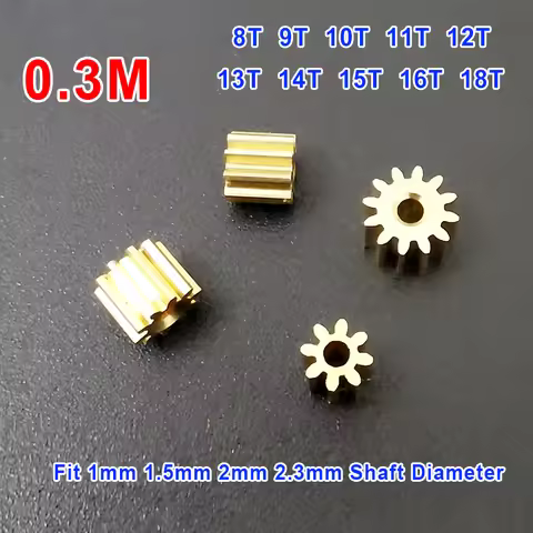1PCS 8T 9T 10T 11T 12T 13T 14T 15T 16T 18T Teeth 0.3 Modulus 1mm 1.5mm 2mm Hole Spindle Metal Gear M