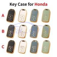 For Honda Fit Lucky Vezel City Civic Jazz BRV BR-V HRV HR-V Shuttle Gp8 TPU Car Remote Key Case Cover Shell Keychain Keyring 2/3/4 Button