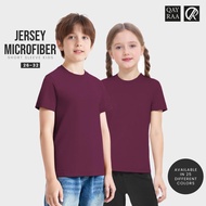 [𝑵𝒆𝒘]QAYRAA Jersey BUDAK Short Sleeve Microfiber Plain T-Shirt Unisex/Size: 26-32 /Jersey Kids/Black