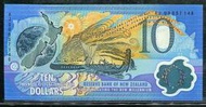NEW ZEALAND (紐西蘭塑膠鈔),  P190a , 10 Dollars , 2000 AJ , 品相 全新UNC 