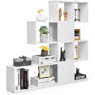 Tangkula 8 Cubes Bookshelf, Modern Ladder Corner Bookcase, 8-cube Open Stepped Storage Bookcase, 5-t