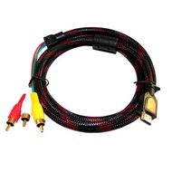 1.5 Meters HDMI To AV-3RCA Connector Cable Plug-and-play Converter