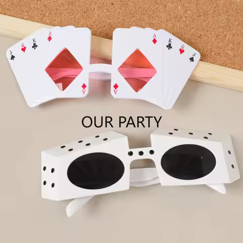 1Pcs Funny Las Vegas Casino Theme Glasses Adult Night Playing Card Poker Dice Sunglasses for Birthda