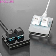BACK2LIFE Copy Paste Keypad, Mini Acrylic Custom Mini 2 Key Keypad, Hot Swap Illumination Red Switch