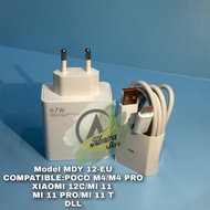 Xiaomi 67 Watt Type C Charger Support Turbo Charging 11T 12 poco F4 F5 REDMI NOTE 11 PRO 12 PRO
