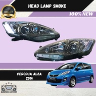 Perodua Alza 2014 Head Lamp Lampu Besar Smoke Set 100% New High Quality