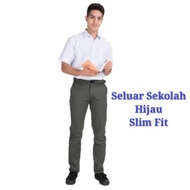 Seluar Sekolah Menengah hijau Potongan slim fit😏