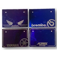 UNIVERAL MOTORCYCLE NUMBER PLATE TITANIUM PAPAN BESI NOMBOR FLAT ALLOY MOTO MOTOR STICKER DEPAN BELA