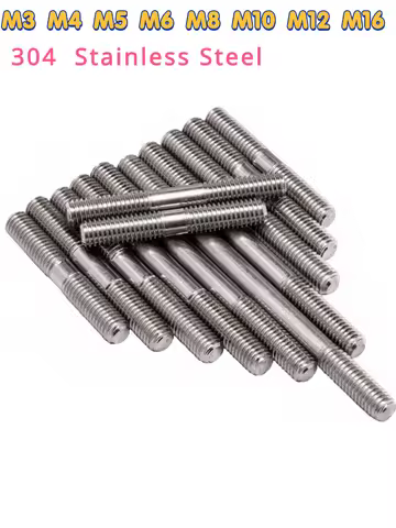 M3 M4 M5 M6 M8 M10 M12 M16 Double End Thread Rod 304 Stainless Steel Dual Head Threaded Bar Headless