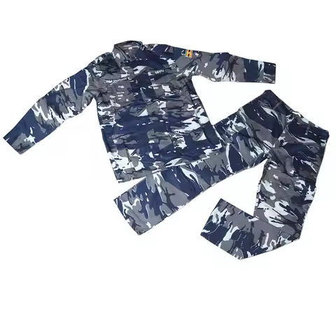 Original Uganda Men's Camouflage Suit Parka Trench Coat, Military Fan Outdoor Tactical Combat Pants,