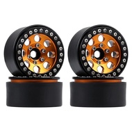 1.9 8 Round Hole Alloy Beadlock Wheels Rim Gold 4pcs RC Car Crawler Axial SCX10 90046 D90 mn999 HBR1