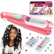 Hair Gem Stamper Kit Bling Jewels with Reusable Diamonds Hair Styling Tool for Girls Beauty Toy Dres