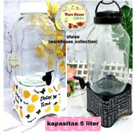 DISPENSER KACA HEREVIN / DRINK JAR KACA / DISPENSER CANTIK 5LT / TEMPAT AIR KACA