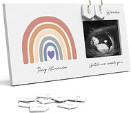 Rainbow Baby Sonogram Picture Frame Countdown Weeks, Pregnancy Announcement Ideas, 4"x3" Ultrasound 