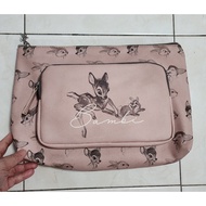 USA Stock Bambi Deer Light Pink Largest Cosmetic Make Up Toiletries Pouch