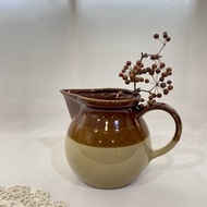 【好日戀物】德國早期復古棕色三色子陶瓷牛奶壺幸福感儀式感