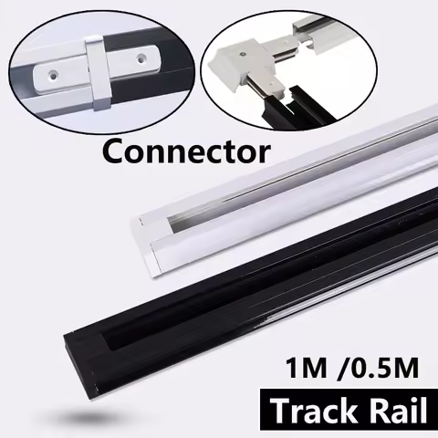 LED Track Light Rail 0.5M 1M Aluminum 2 Wire Electrified Rails With Spots Led Track Lamp Rail Track