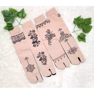 kaos kaki jempol motif hena panjang sebetis 6pasang
