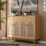 🔥包送貨 北歐實木藤編抽屜鞋櫃 S0027