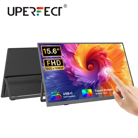UPERFECT Touch Screen 1920*1080 15.6'' Portable Monitor 60Hz Back Stand For Laptop XBox PS4 / 5 Swit