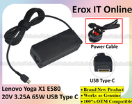 Lenovo ThinkPad Yoga X1 T480 T580 E485 E580 5V 9V 2A 15V 3A 20V 3.25A 65W USB-C USB Type C Laptop Ad