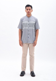 MANZONE Kemeja Koko Lengan Pendek AFSHAR - GREY