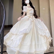 Woohu Big Skirt lolita Skirt Genuine Lolita Adult Dress Heavy Industry Flower Wedding lolita Skirt G