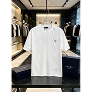 Prada/Prada 2026 Classic Round Neck Short-Sleeved T-Shirt Men Women Style Business Fashion Commuter 