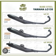 EXHAUST CJ IPOH BACK PRESSURE BUBOSTEEL UNTUK MOTOR YAMAHA LC135 V1-V7 28MM DAN 32MM.