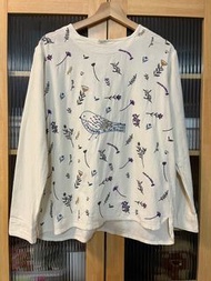 日牌Emago田園風雀仔刺繡上衣