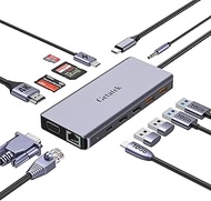 USB C HUB with 4K HDMI, USB C to Ethernet Adapter, USB 3.2 Gen2 10Gbps Docking Station, PD3.0 100W C
