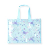 日本 ZOOLAND - 防水PVC手提袋/游泳包-悠遊海豚-水藍 (25x34cm)