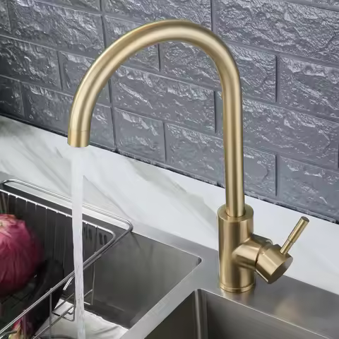 G1/2 G3/8 Kitchen Faucet Hot Cold Water Kitchen Faucets for Sink Gold Kitchen Faucet Single Hole Mix