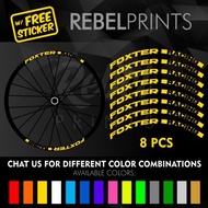 ❏☊◘FOXTER Racing (8 pcs) Custom Wheel Rim Stickers for Mountain Bike/Road Bike