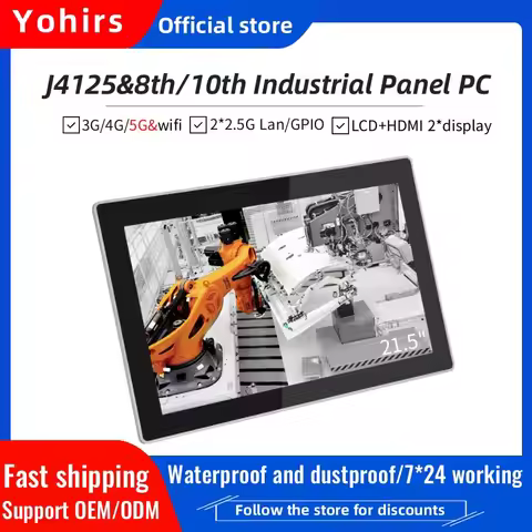Yhoirs Industrial Tablet PC 21.5 Inch Core i5 1135G7 8365U i7 1195G7 Capacitive Touch Screen 2LAN CO