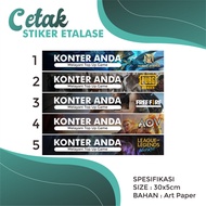 Sticker etalase konter top up