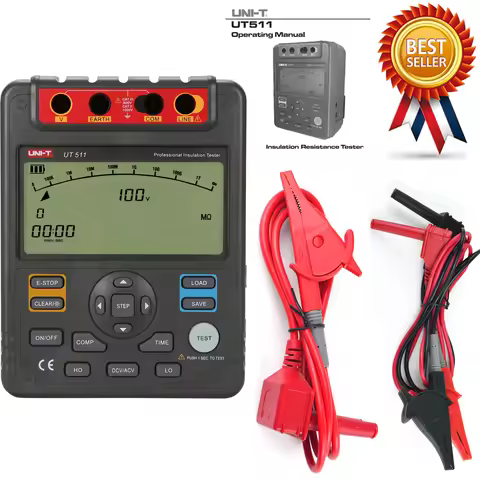 UNI-T UT511 Insulation Resistance Tester 1000V Automatic Range Digital Megohmmeter Data Storage Pola