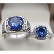 Cincin Nikah/Kahwin/Tunang Original Silver Sterling 925 Blue Tanzanite