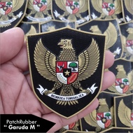 GARUDA M rubber Patch - embossed rubber logo ready to stick to iron (size 6.5cm x 8cm)