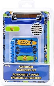 iscream 6.5" x 9" Sk8 Board Clipboard Stationery Set with Notebook, Pencil & More!