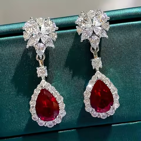 1 Pair Vintage Elegant Earrings July Birthstone Ideal for Daily Wear Banquets Perfect Valentine's Da