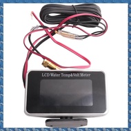 (FTQN) 2 in 1 Car LCD Digital Gauge Voltage Pressure Water Temperature Meter Buzzer Alarm M10