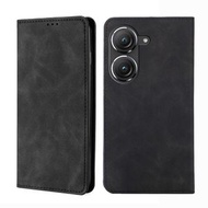 全城熱賣 - 適用於華碩 Zenfone 9 膚感磁吸左右開手機皮套（黑色）