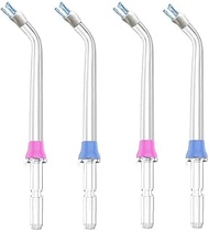 Pack of 4 Plaque Seeker Replacement Tips Compatible With Waterpik Water Flossers and Other Brand Oral Irrigators, Water Flosser Tip Replacement, Plaque Remove Brisles Tips