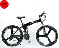 HYPER-XT Premium Quality Foldable Mountain Sports Bike with Shimano Parts High Carbon SteelSHINY Black