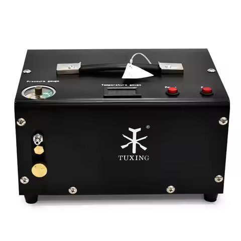 TUXING TXET061 300Bar 4500Psi PCP Air Compressor High Pressure Inflator Built-in Drain System Compre