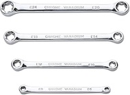 LEONTOOL 4pcs E Torx Wrench Set Double Socket Set Star Wrench Set CR-V Steel E Ring Wrench Set E6 E8