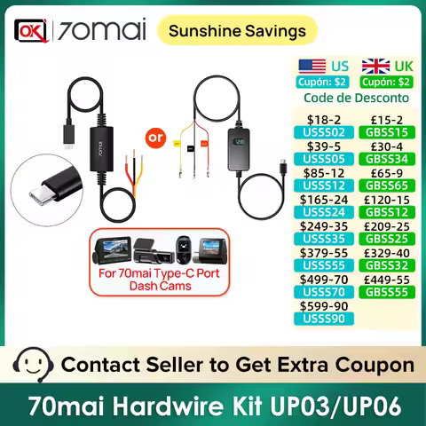 70mai UP03 Hardwire Kit Parking Surveillance Cable ONLY for 70mai Dash Cam M500/Omni X200/X800/A810/
