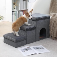 Pet Stairs Dogs Bed Steps Foldable Large Climbing Ladder Pet Nest Bedside Sofa Foldable Ladder